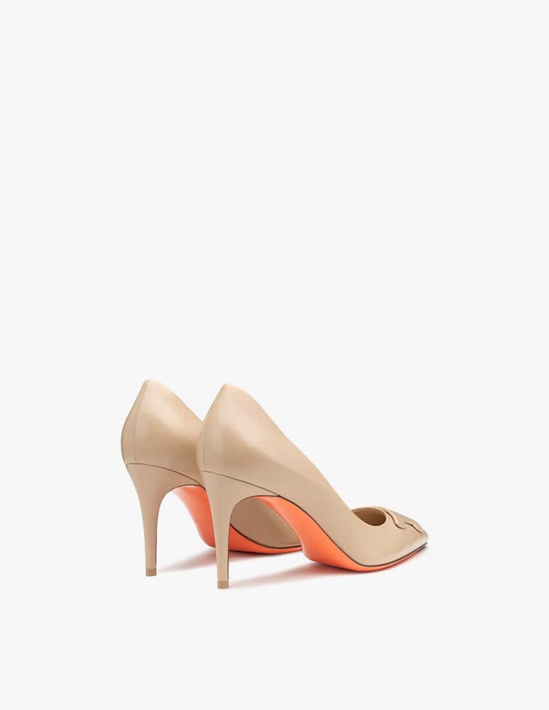 rinascente Santoni Décolleté Sibille con tacco alto in pelle beige