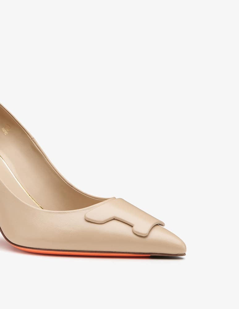 rinascente Santoni Décolleté Sibille con tacco alto in pelle beige