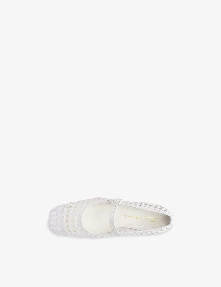 rinascente Santoni White woven leather ballet flat