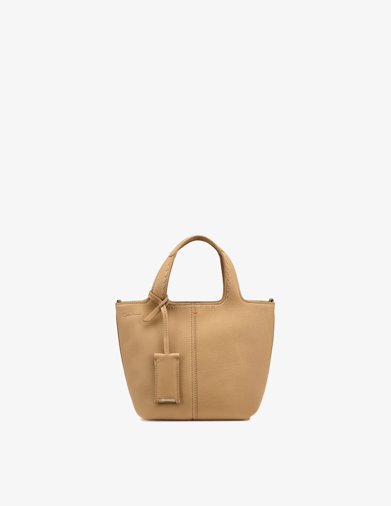 Santoni Borsa in pelle martellata beige - immagine 1 Santoni Borsa in pelle martellata beige - immagine 1