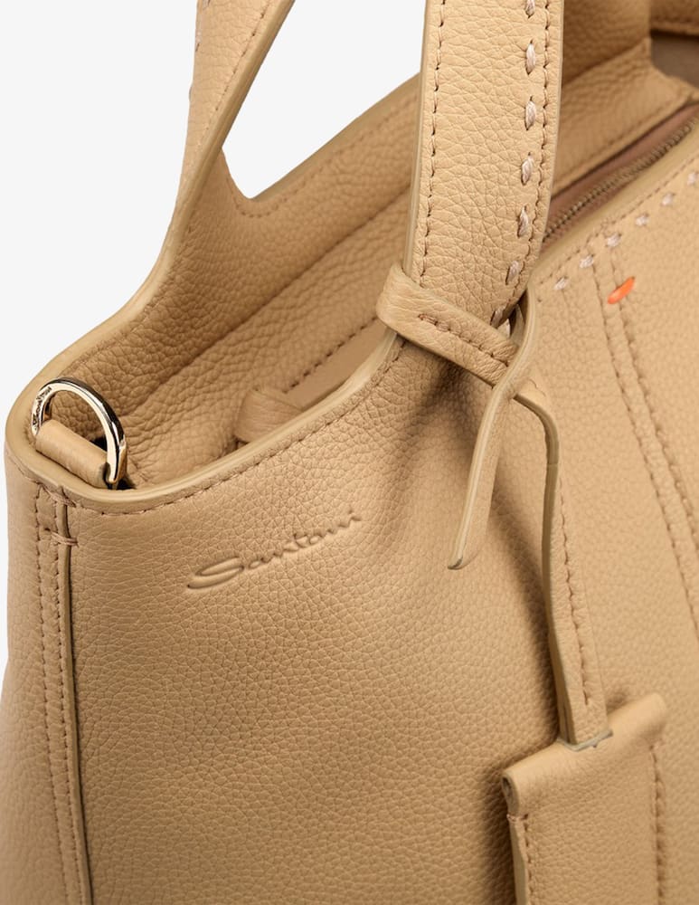 Santoni Borsa in pelle martellata beige - immagine 5 Santoni Borsa in pelle martellata beige - immagine 5