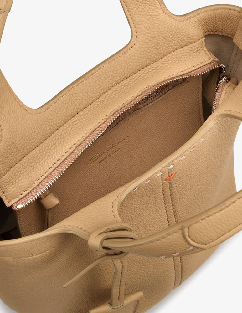 Santoni Borsa in pelle martellata beige - immagine 6 Santoni Borsa in pelle martellata beige - immagine 6