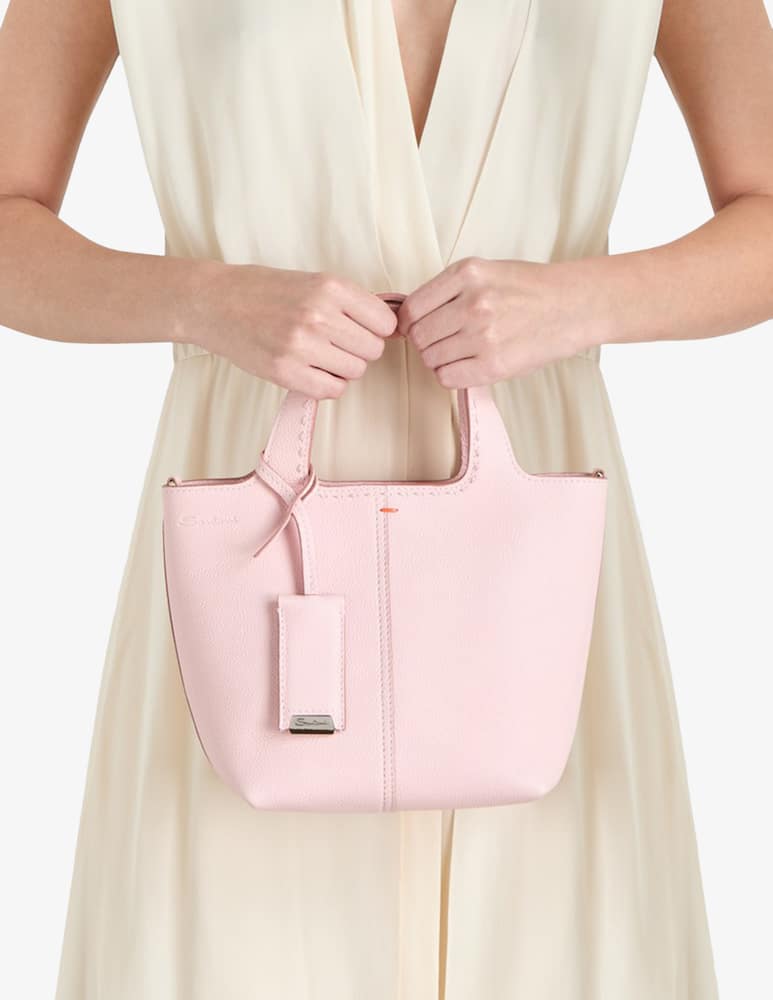 Santoni Borsa in pelle martellata rosa - immagine 2 Santoni Borsa in pelle martellata rosa - immagine 2