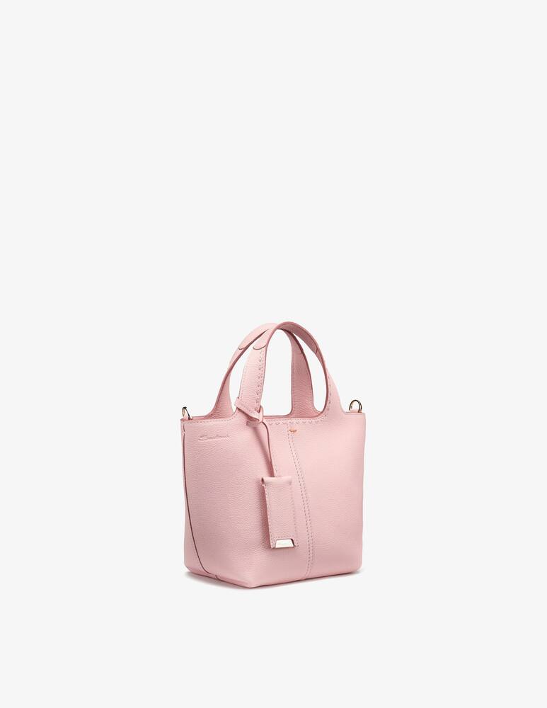 rinascente Santoni Borsa in pelle martellata rosa