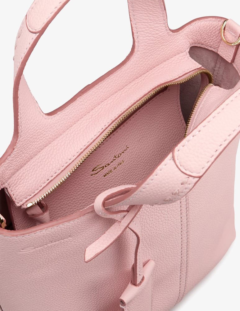 Santoni Borsa in pelle martellata rosa - immagine 6 Santoni Borsa in pelle martellata rosa - immagine 6
