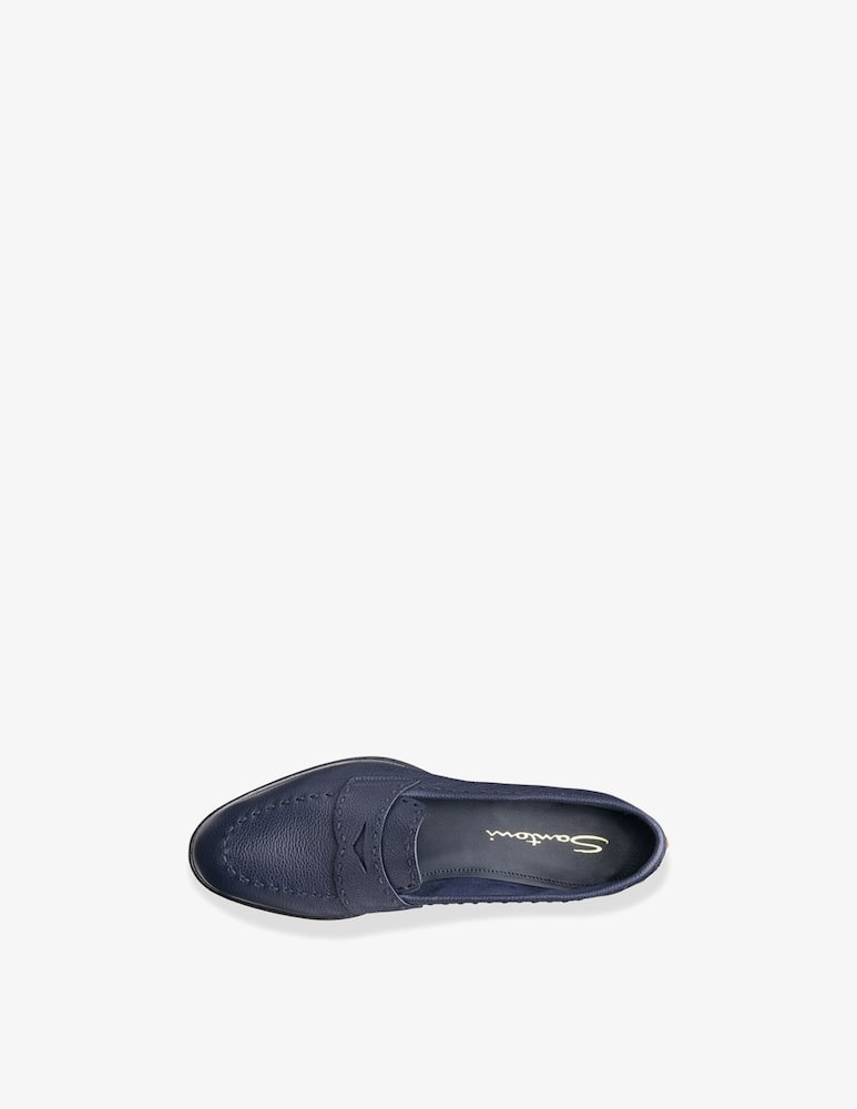 Santoni Blue leather penny loafer - picture 5 Santoni Blue leather penny loafer - picture 5