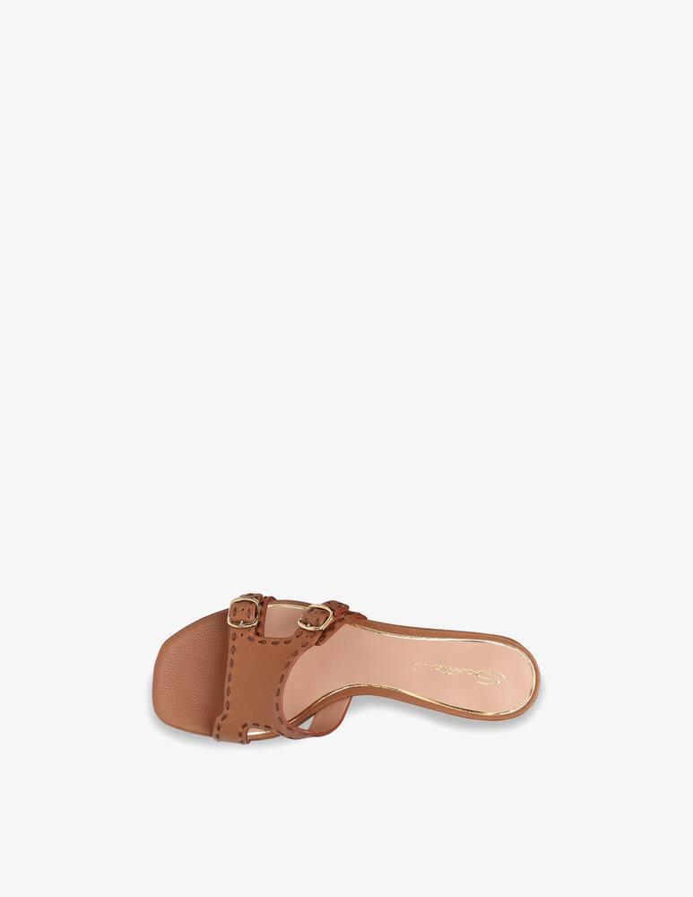 rinascente Santoni Sandalo Didi in pelle marrone con tacco basso