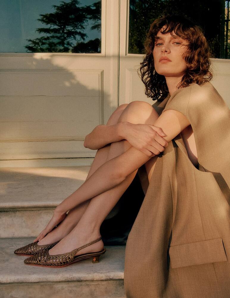 rinascente Santoni Slingback pumps intrecciate