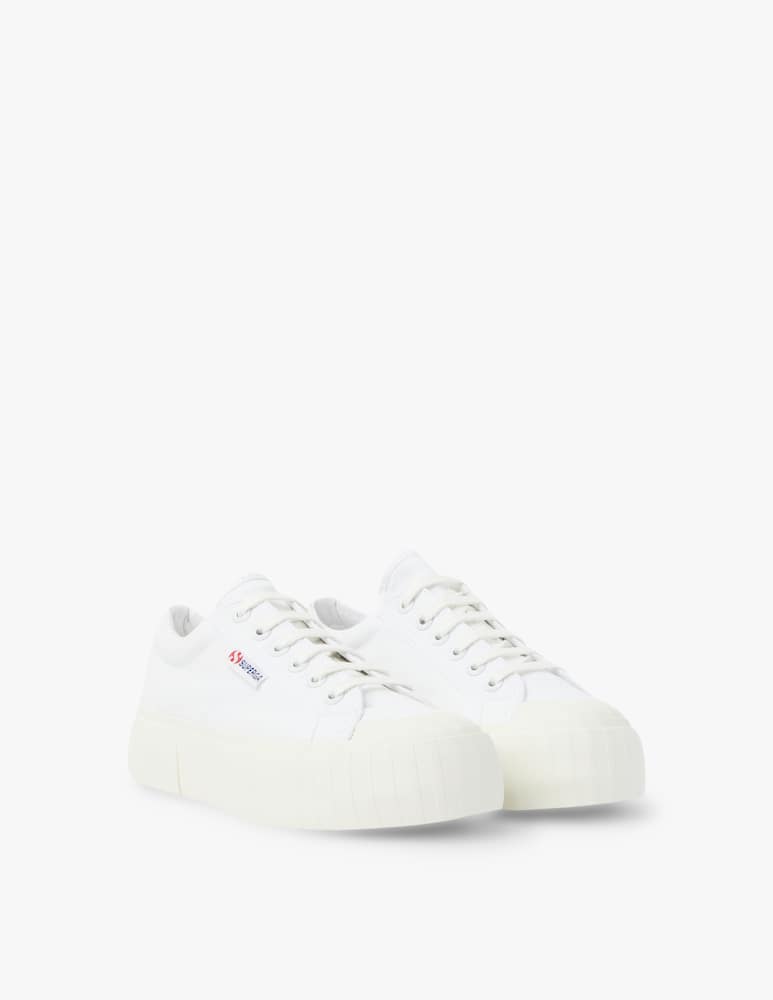 Superga Sneakers alte in cotone con platform - immagine 2