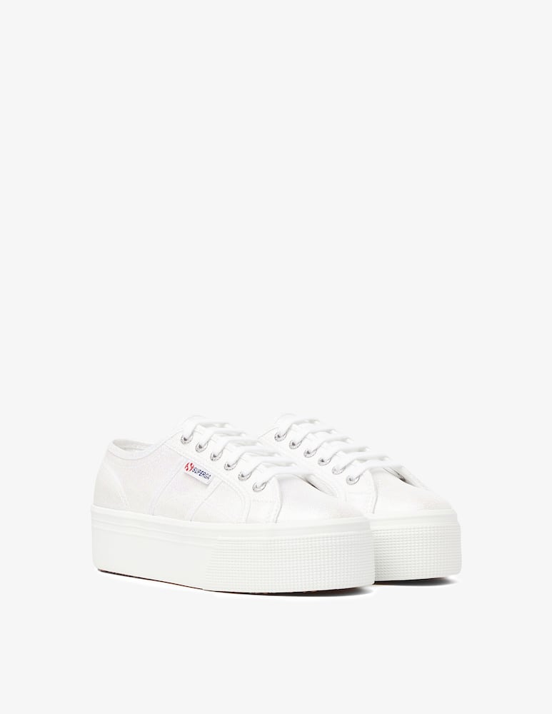 rinascente Superga Sneakers basse platform in lamè - argento