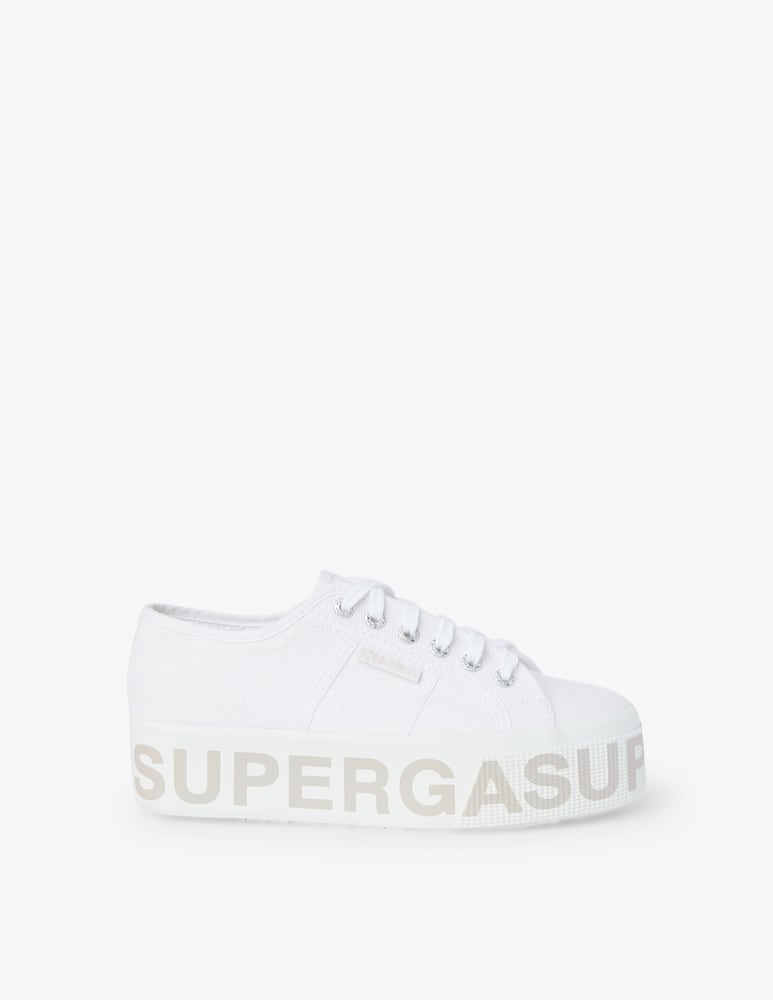 Superga Sneakers basse in cotone Platform lettering - bianco - immagine 1 Superga Sneakers basse in cotone Platform lettering - bianco - immagine 1