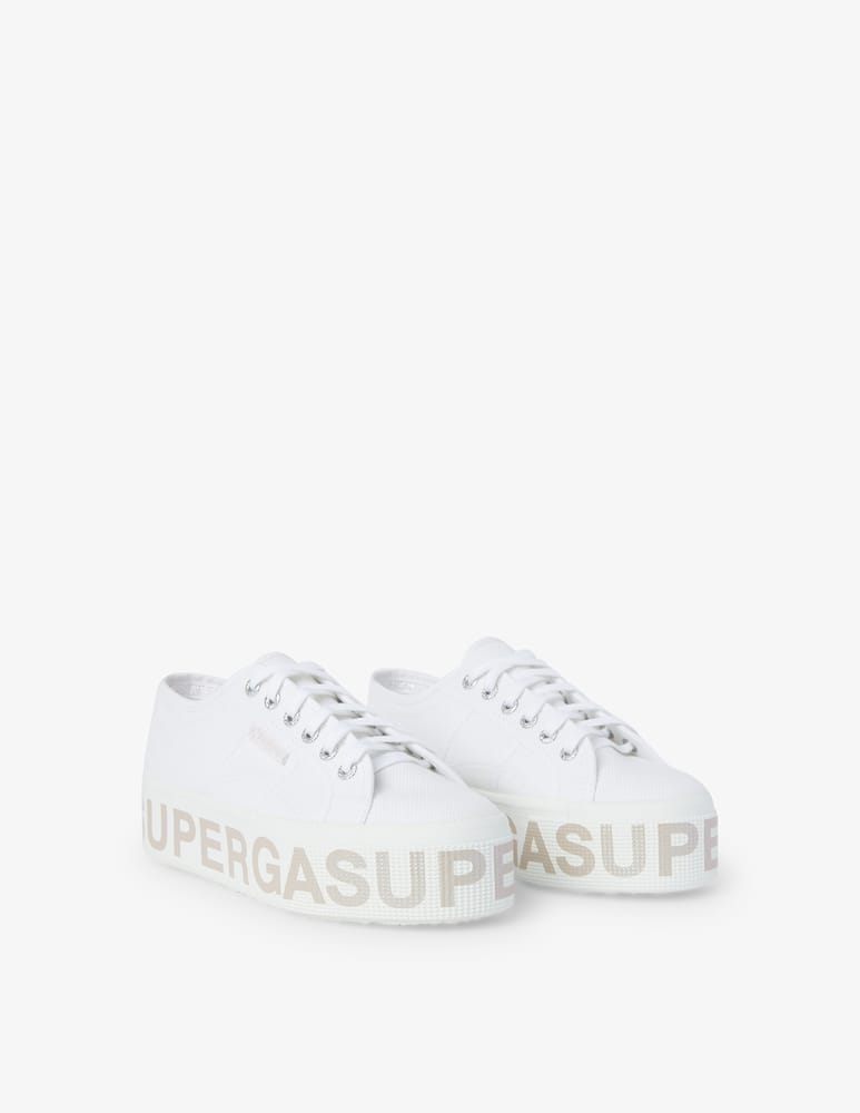 Superga Sneakers basse in cotone Platform lettering - bianco - immagine 2 Superga Sneakers basse in cotone Platform lettering - bianco - immagine 2
