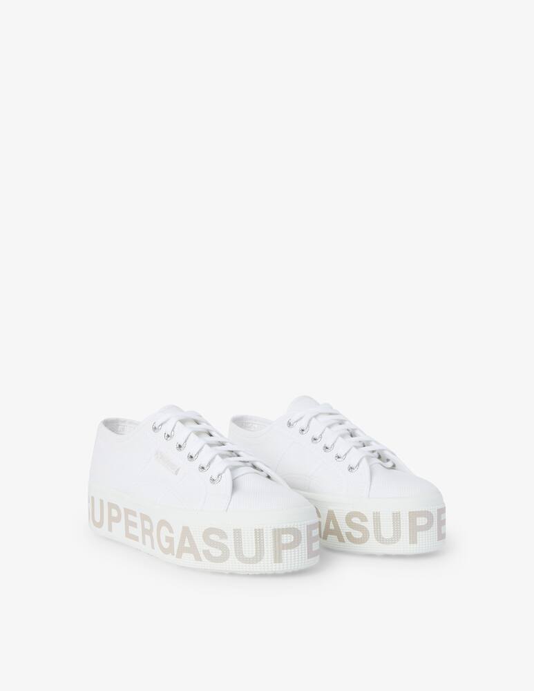 rinascente Superga Sneakers basse in cotone Platform lettering - bianco