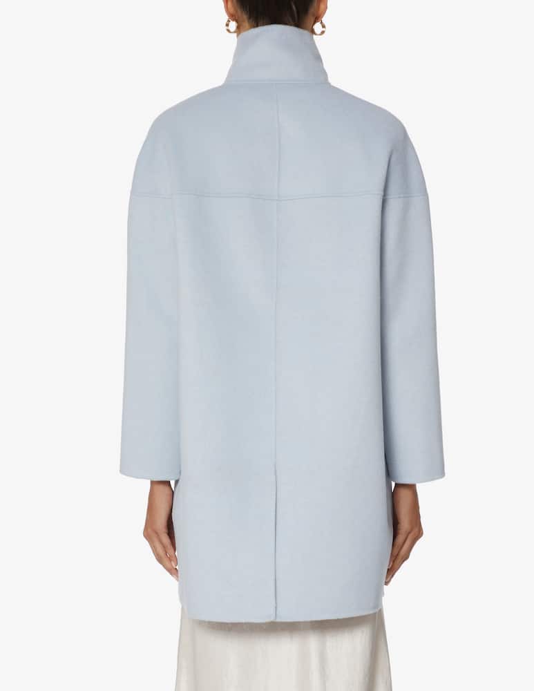 rinascente Manila Grace Egg shaped coat in wool blend - White