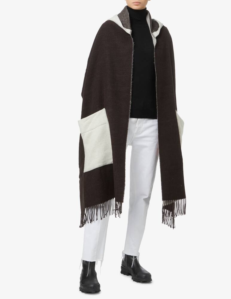 Manila Grace Poncho con cappuccio - Marrone - immagine 1 Manila Grace Poncho con cappuccio - Marrone - immagine 1