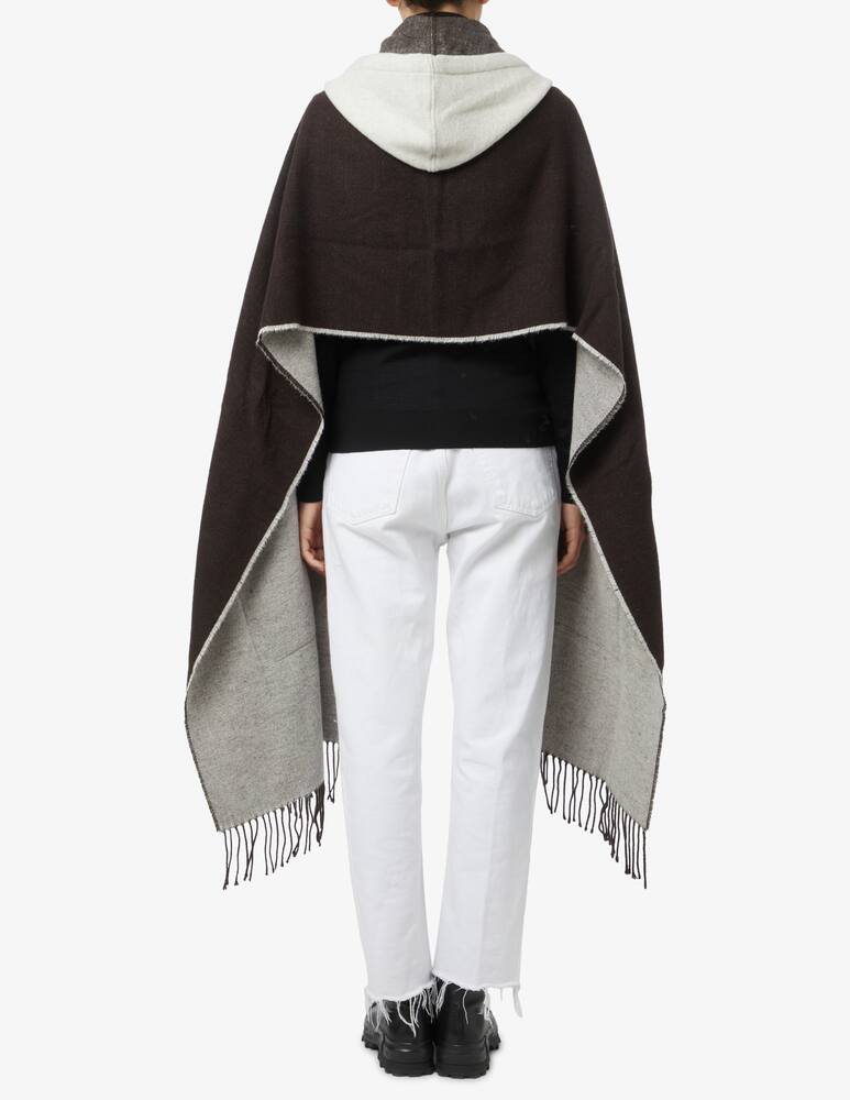 Manila Grace Poncho con cappuccio - Marrone - immagine 2 Manila Grace Poncho con cappuccio - Marrone - immagine 2
