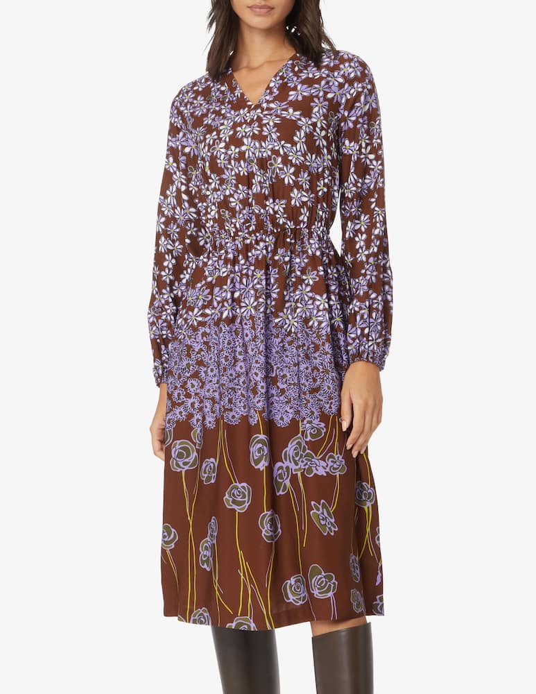 rinascente Manila Grace V neck viscose midi dress - Violet