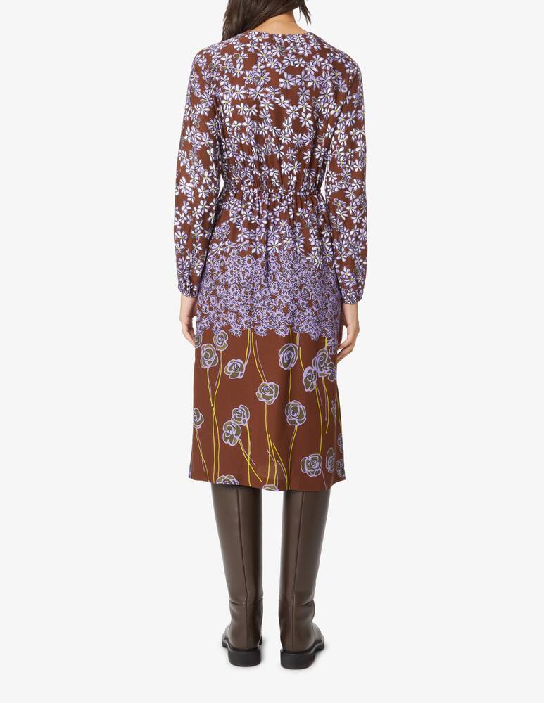 rinascente Manila Grace V neck viscose midi dress - Violet