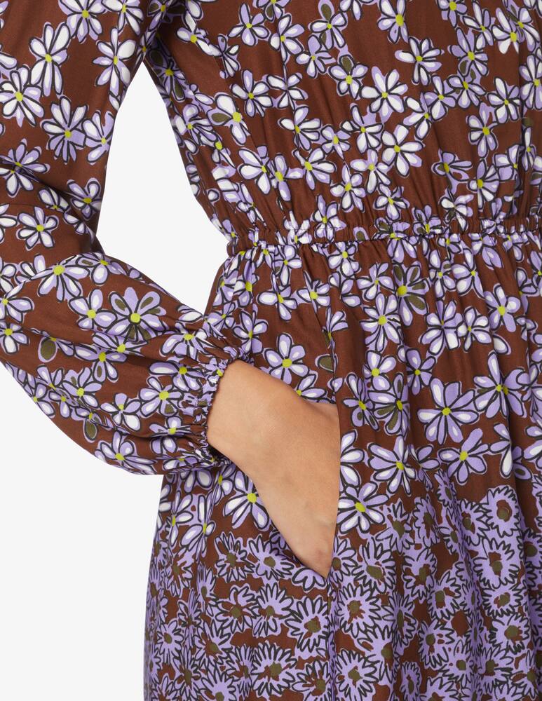 rinascente Manila Grace V neck viscose midi dress - Violet