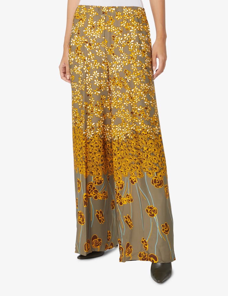 Manila Grace Viscose palazzo trousers - Yellow - picture 2 Manila Grace Viscose palazzo trousers - Yellow - picture 2