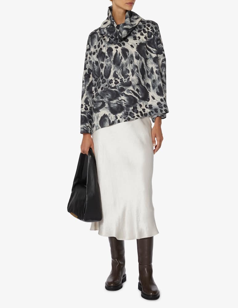 rinascente Manila Grace Blusa con collo ampio - Grigio