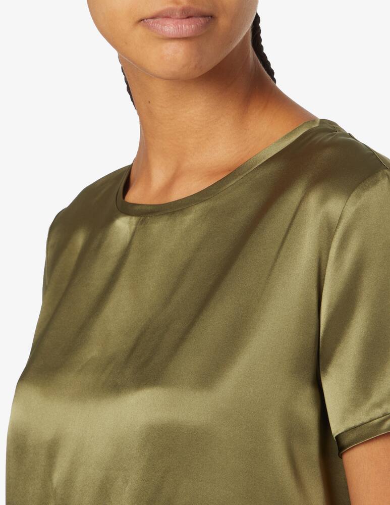 rinascente Manila Grace Silk blouse with short sleeves - Olive