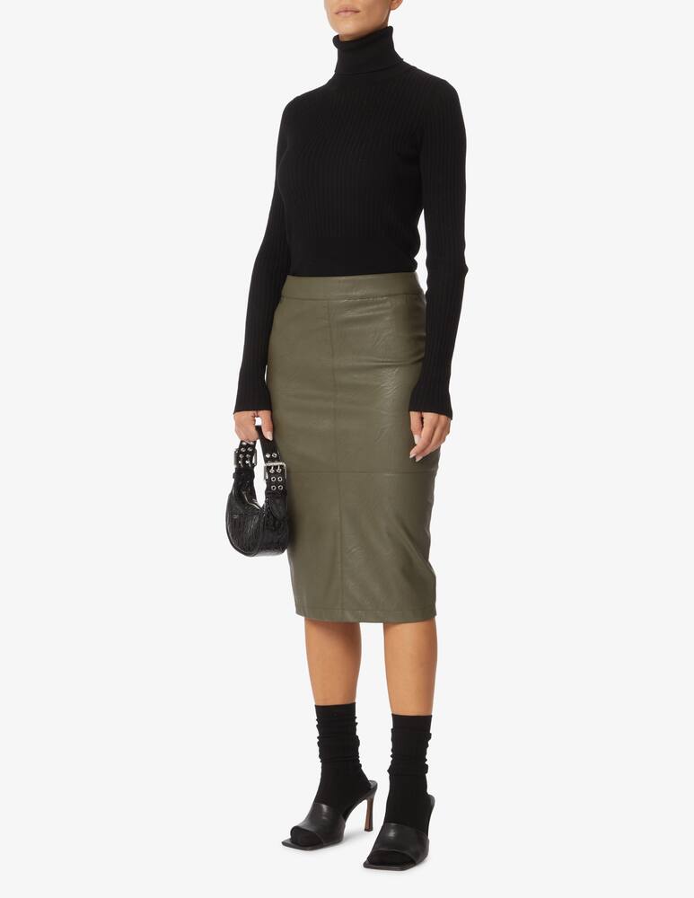 Manila Grace Viscose midi dress - Olive - picture 1