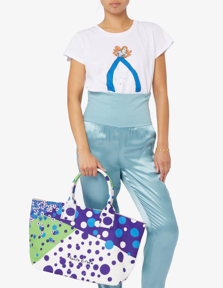 rinascente Manila Grace Borsa shopper da spiaggia con stampa pois