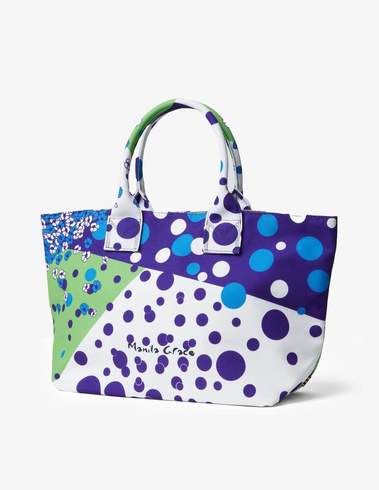 rinascente Manila Grace Borsa shopper da spiaggia con stampa pois