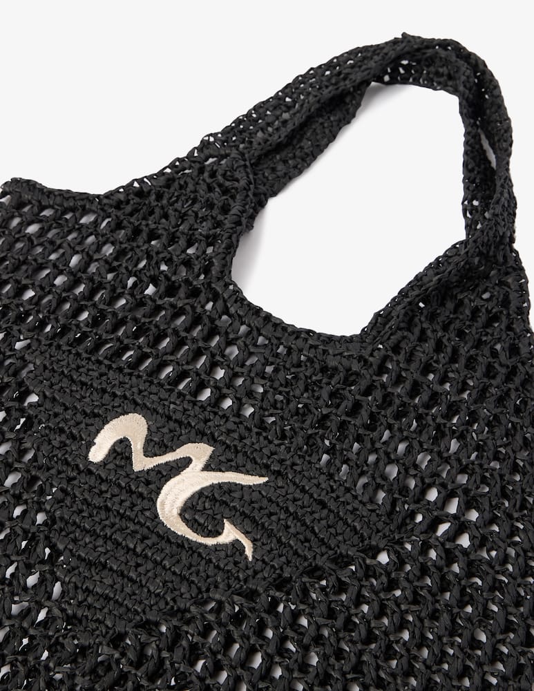 rinascente Manila Grace Raffia net tote bag