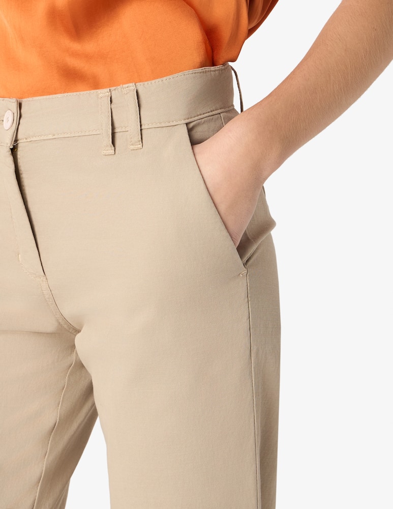 Manila Grace Pantaloni slim-fit in misto lino - immagine 4