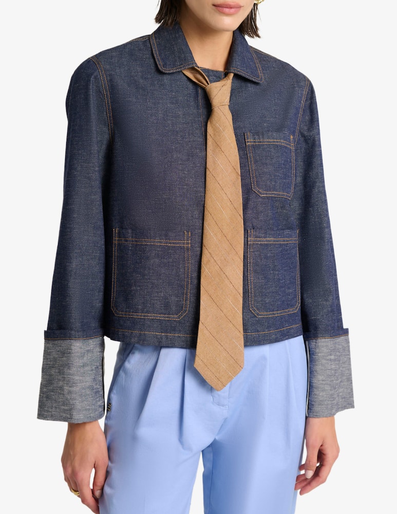 Manila Grace Cropped denim jacket - picture 1 Manila Grace Cropped denim jacket - picture 1