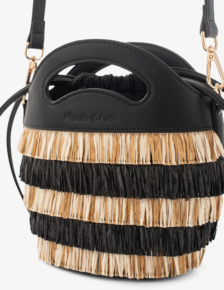 rinascente Manila Grace Borsa a tracolla in rafia Fullmoon 