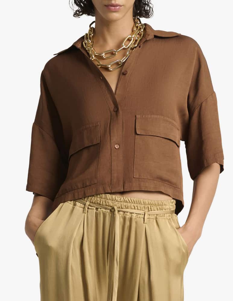 rinascente Manila Grace Short sleeve utility blouse