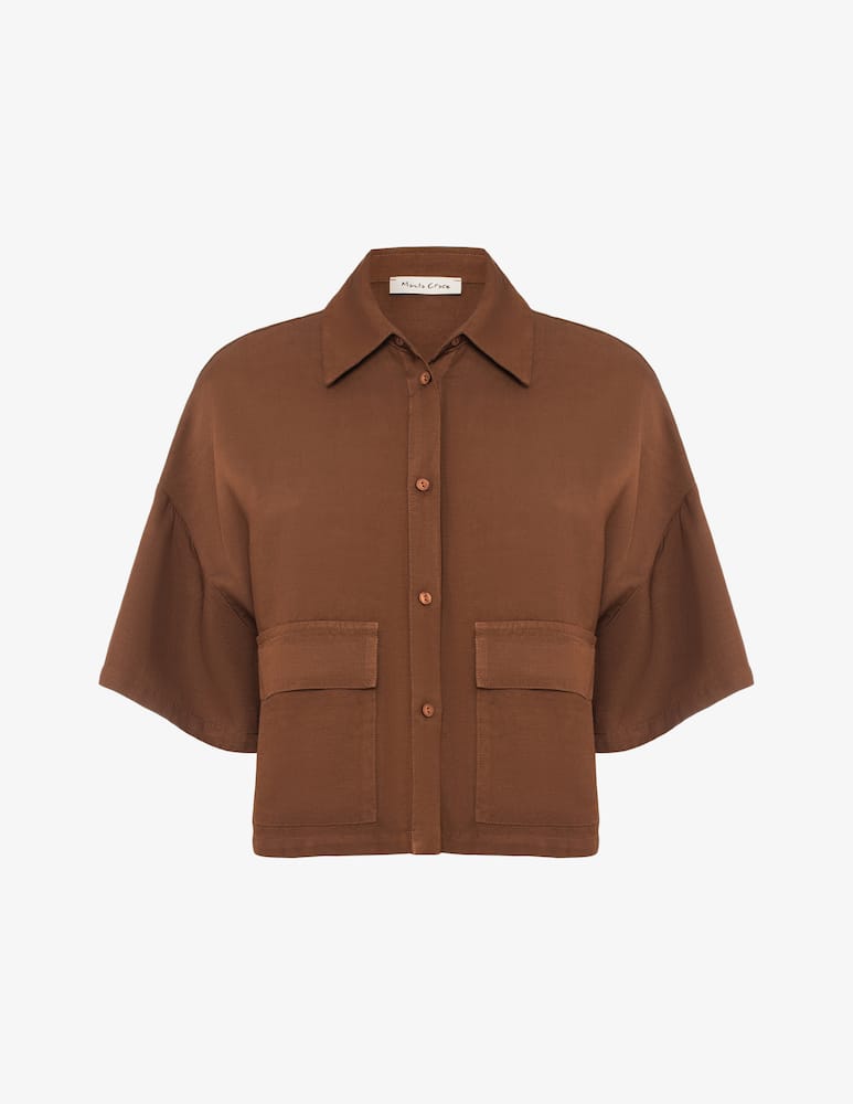 rinascente Manila Grace Short sleeve utility blouse