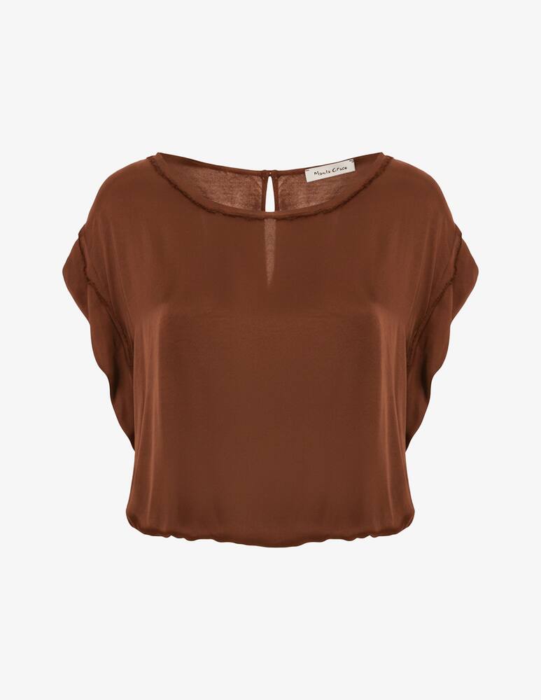 Manila Grace Blusa sfrangiata con collo a barca - immagine 6 Manila Grace Blusa sfrangiata con collo a barca - immagine 6