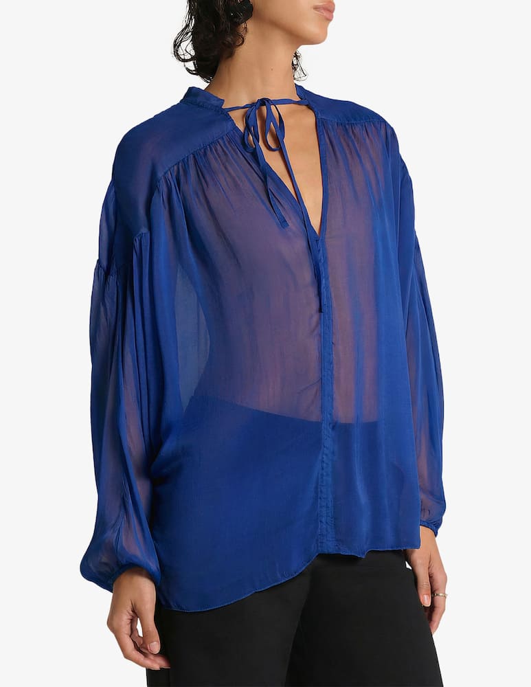 rinascente Manila Grace Sheer ruched blouse