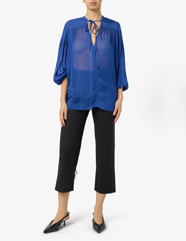 rinascente Manila Grace Sheer ruched blouse