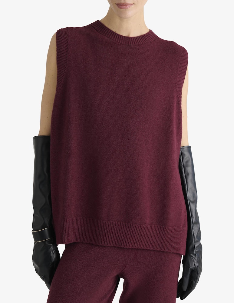 rinascente Manila Grace Sleeveless knit gilet with side slits