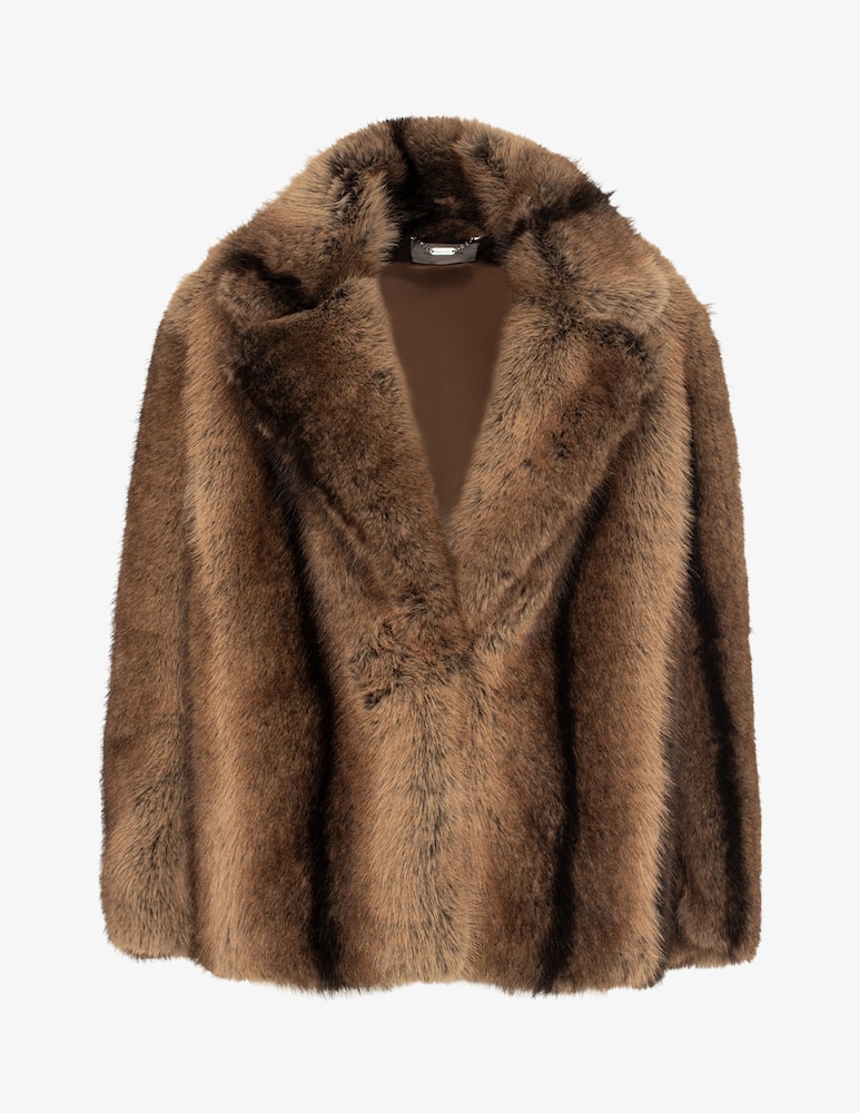 Manila Grace Faux fur rever coat - picture 4 Manila Grace Faux fur rever coat - picture 4