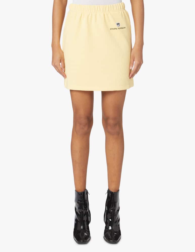 rinascente Chiara Ferragni Vestito mini felpa con logo - giallo