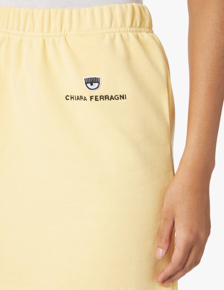 rinascente Chiara Ferragni Vestito mini felpa con logo - giallo