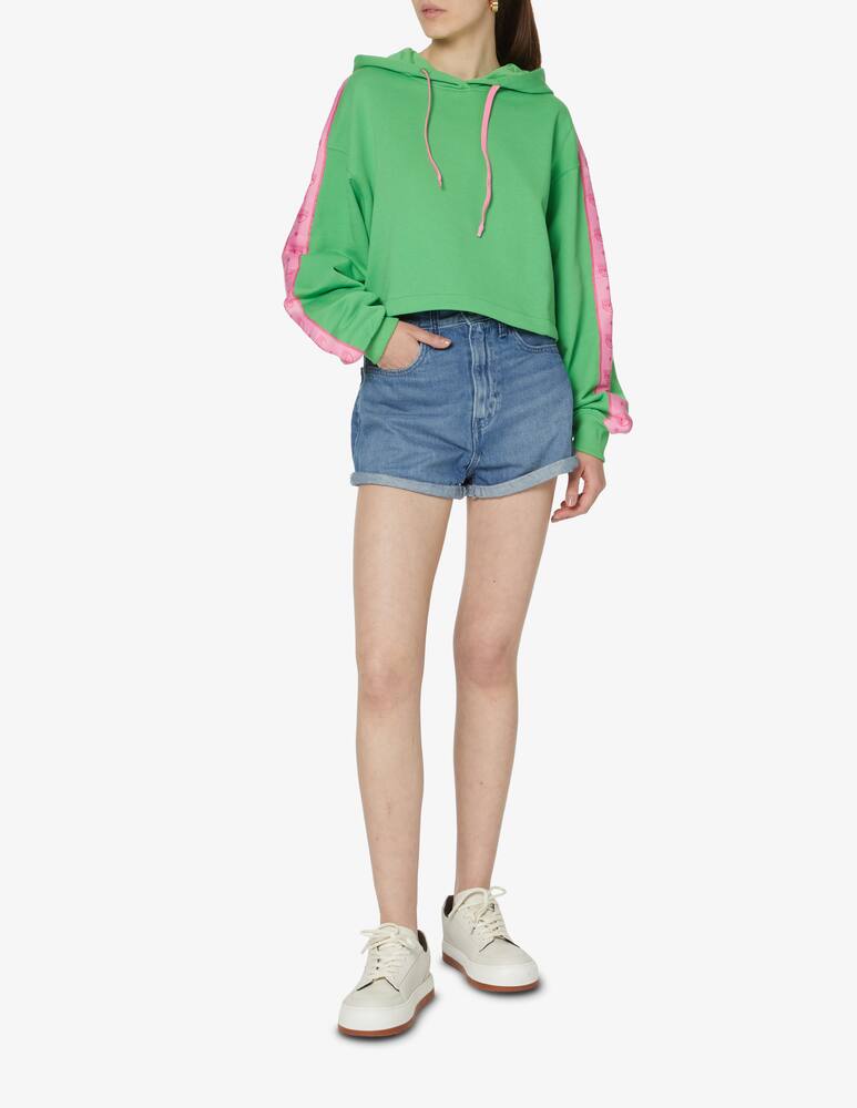 rinascente Chiara Ferragni Felpa con cappuccio crop - verde