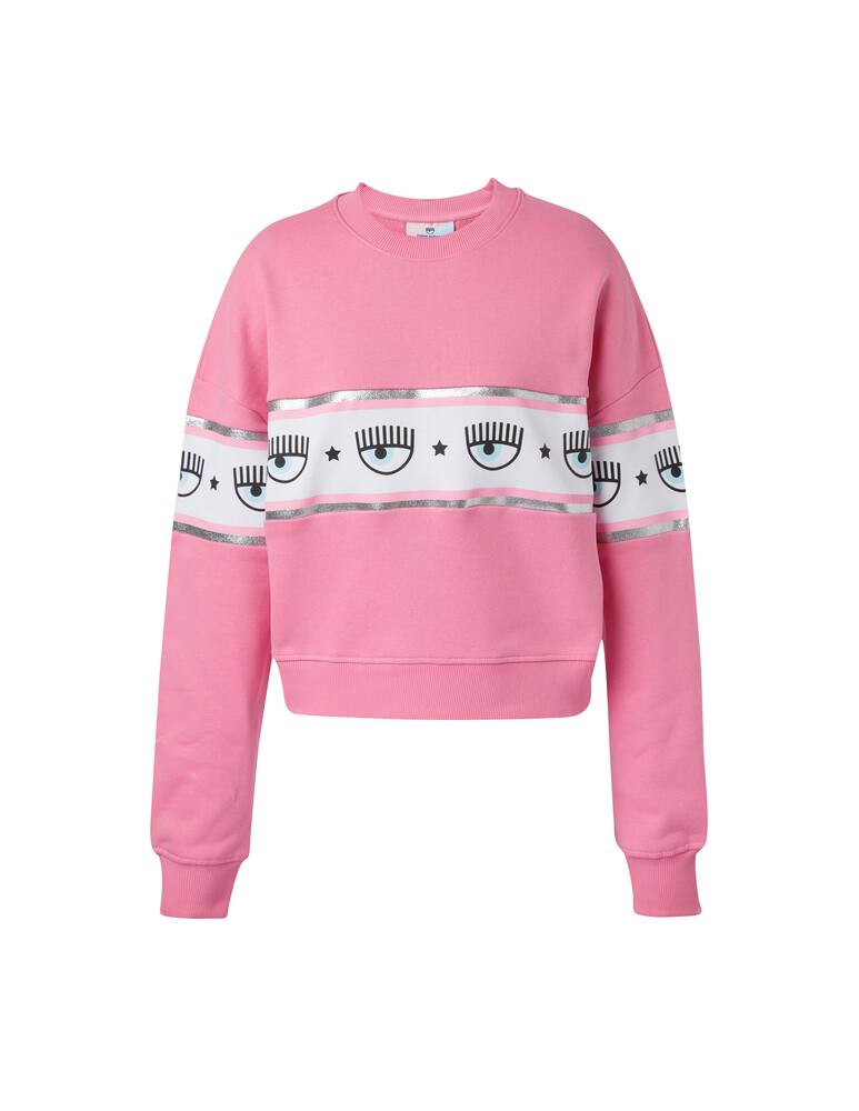 rinascente Chiara Ferragni Felpa girocollo maxi Logo Mania - rosa