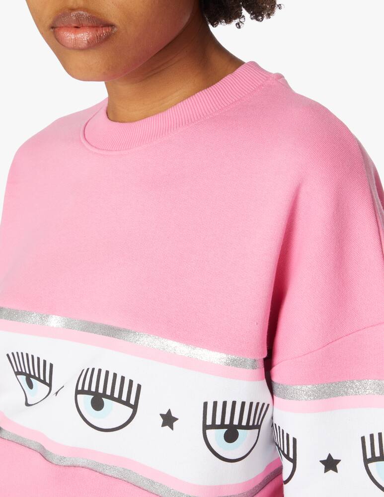 rinascente Chiara Ferragni Felpa girocollo maxi Logo Mania - rosa