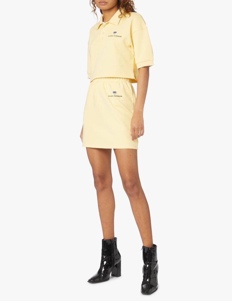 rinascente Chiara Ferragni Polo crop con logo - giallo