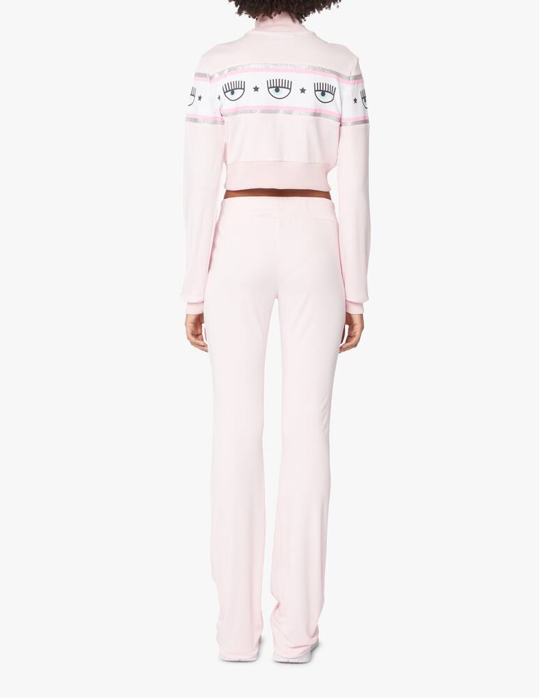 rinascente Chiara Ferragni Set fullzip felpa con pantaloni tuta maxi Logo Mania - rosa