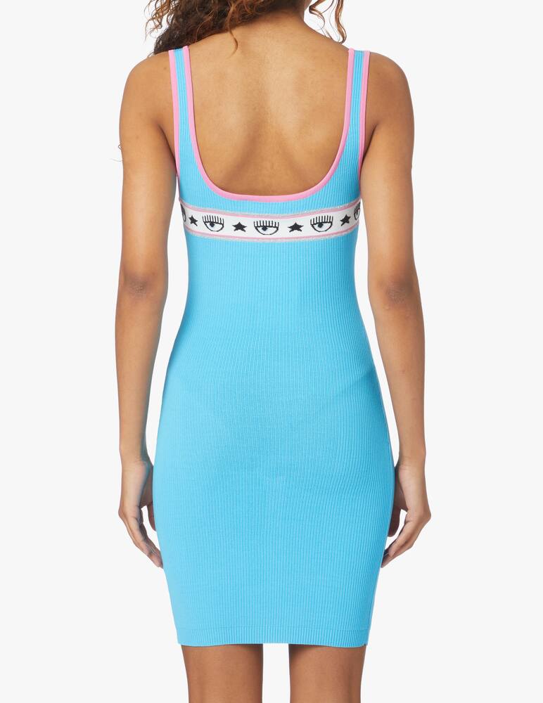 rinascente Chiara Ferragni Vestito corto con spalline Logo Mania - azzurro