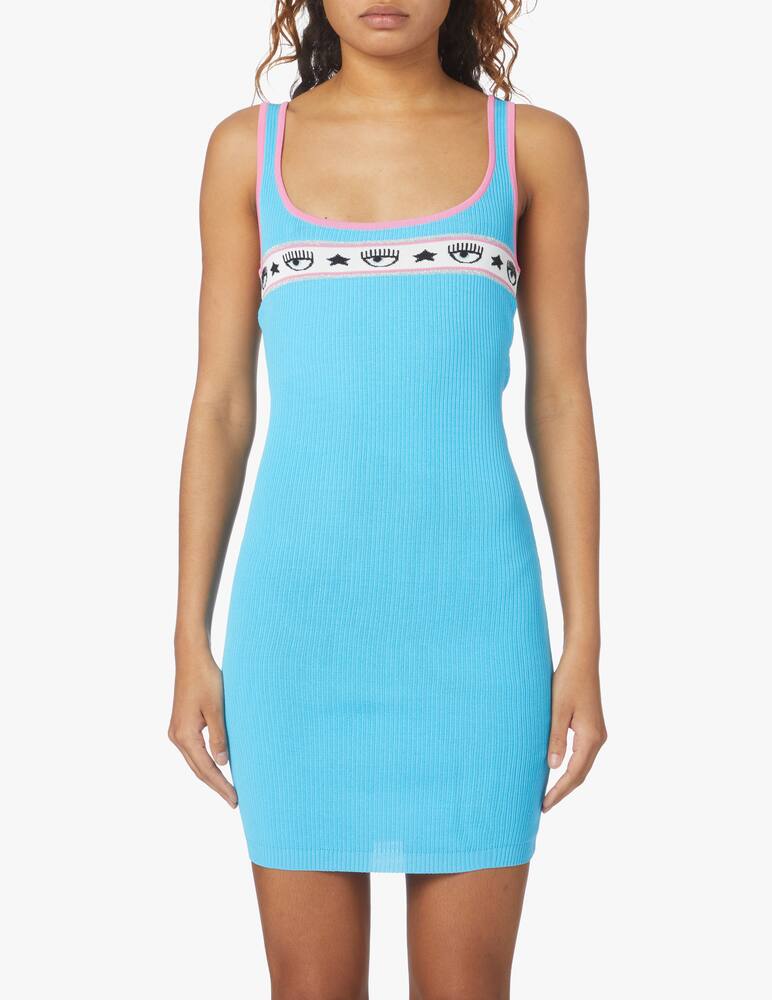 rinascente Chiara Ferragni Vestito corto con spalline Logo Mania - azzurro