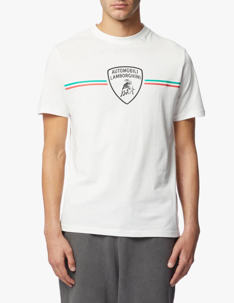 rinascente Lamborghini Maglietta girocollo logo tricolore recyc jersey